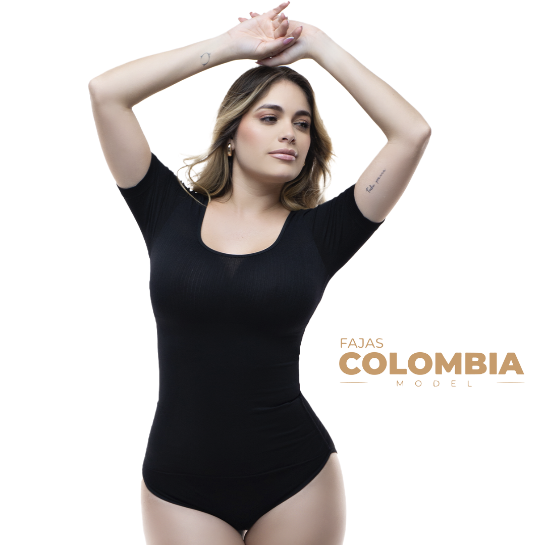 Body de Compresión Manga de Control de Abdomen y Espalda